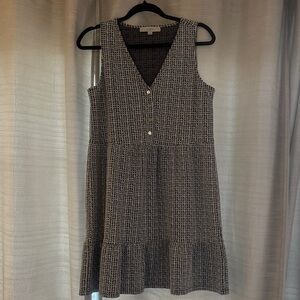 Loft Black and White Sleeveless Dress